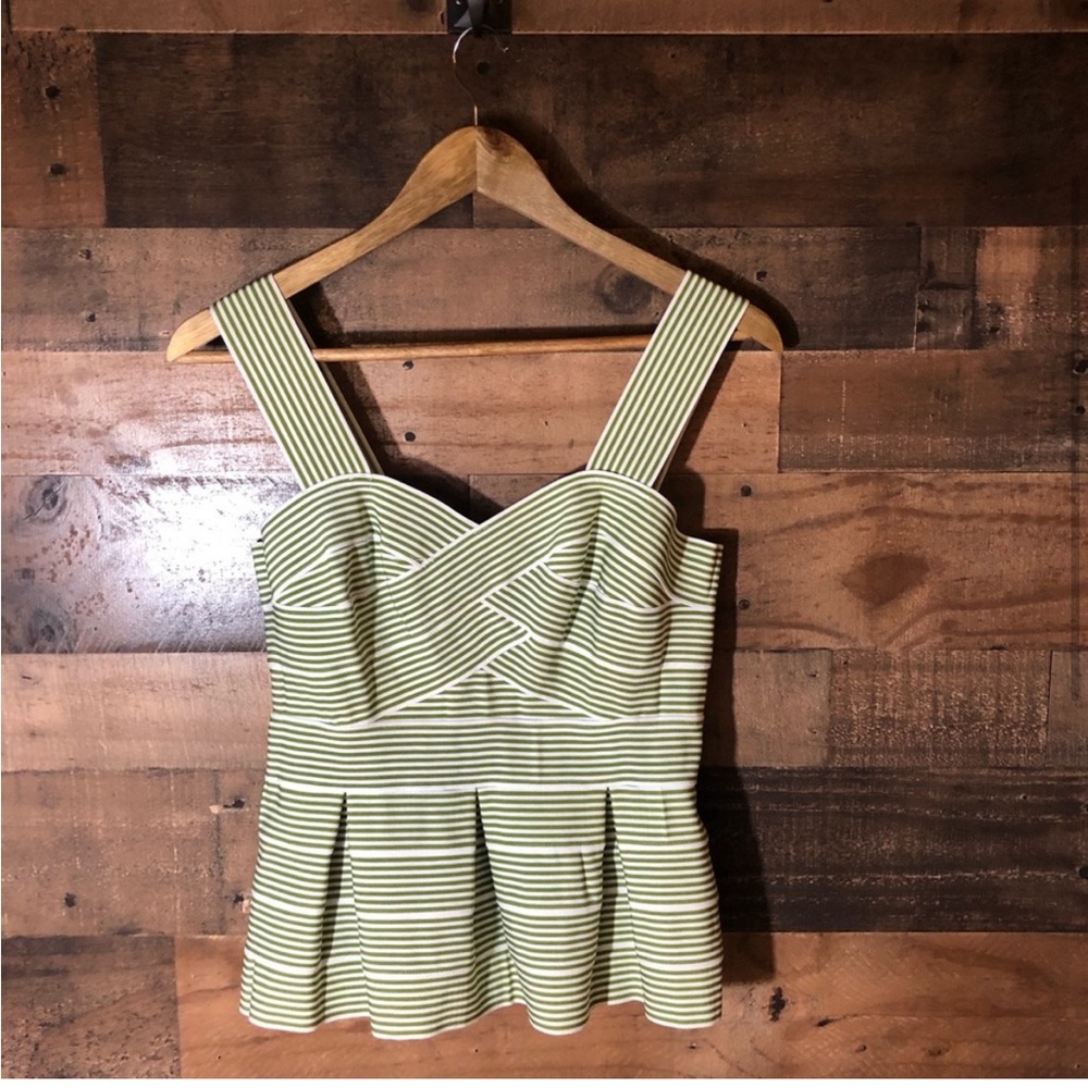 Green and white top